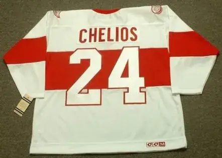 CHRIS CHELIOS Detroit Red Wings 1920’s CCM Vintage Throwback NHL Hockey Jersey 