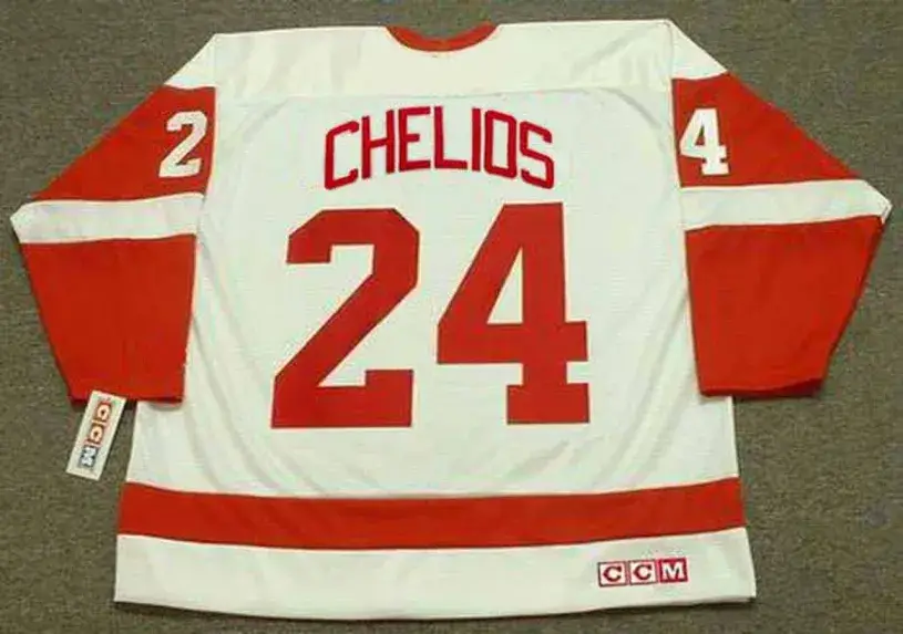 CHRIS CHELIOS Detroit Red Wings 2002 Home CCM Throwback NHL Hockey Jersey 
