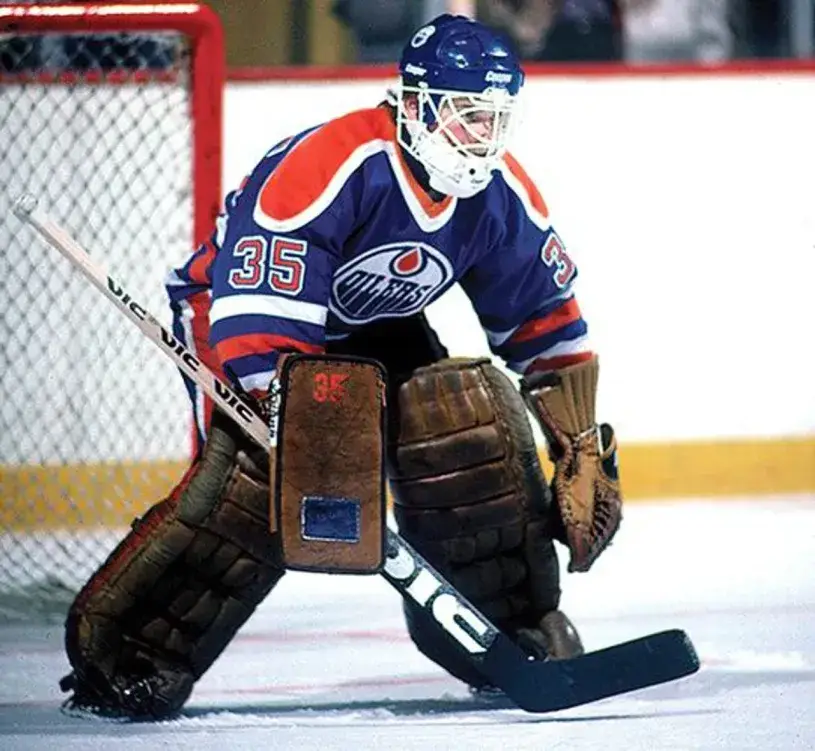 ANDY MOOG Edmonton Oilers 1985 Away CCM NHL Vintage Throwback Jersey 