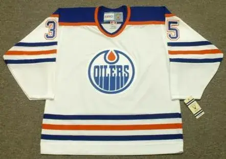 ANDY MOOG Edmonton Oilers 1985 Home CCM NHL Vintage Throwback Jersey