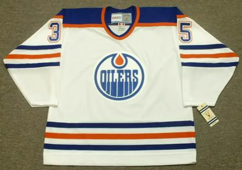 ANDY MOOG Edmonton Oilers 1985 Home CCM NHL Vintage Throwback Jersey