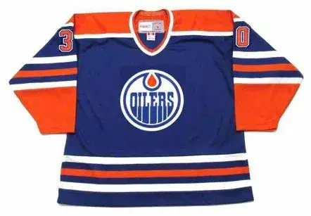 BILL RANFORD Edmonton Oilers 1990 Away CCM NHL Vintage Throwback Jersey