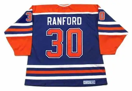 BILL RANFORD Edmonton Oilers 1990 Away CCM NHL Vintage Throwback Jersey 