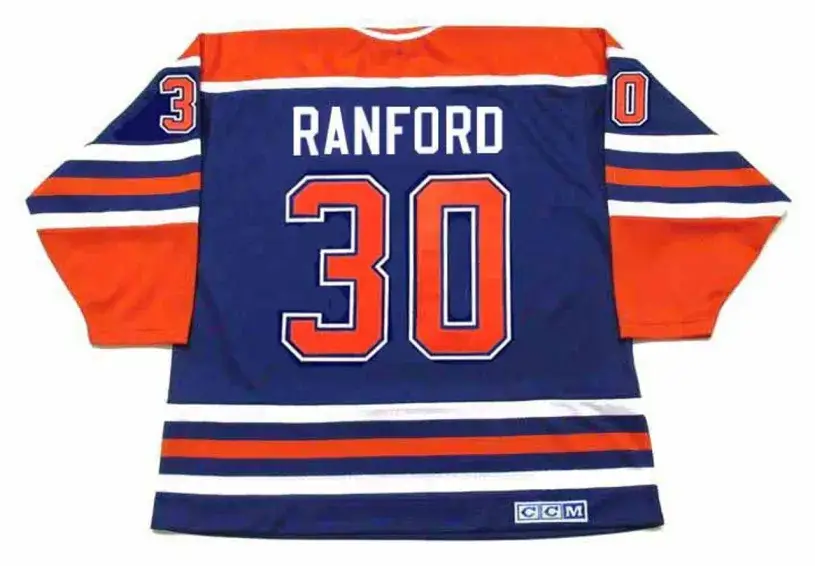BILL RANFORD Edmonton Oilers 1990 Away CCM NHL Vintage Throwback Jersey 