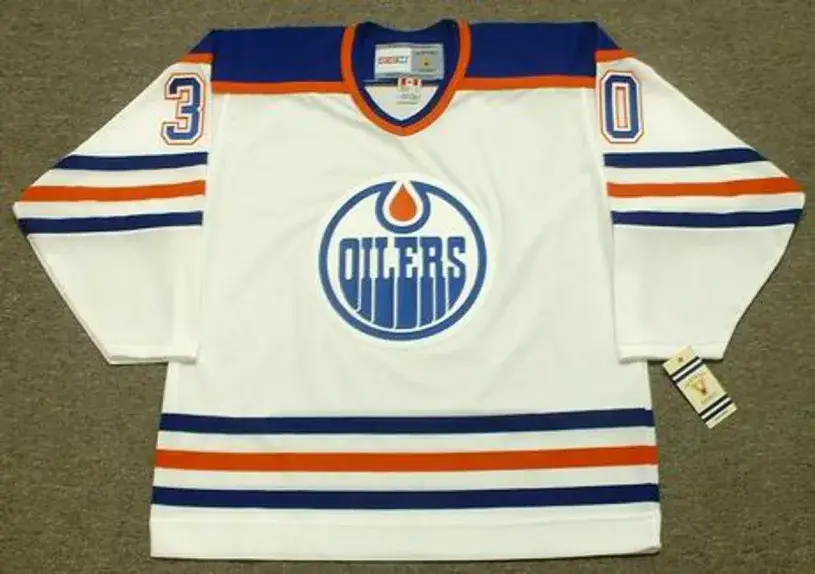 BILL RANFORD Edmonton Oilers 1990 Home CCM NHL Vintage Throwback Jersey