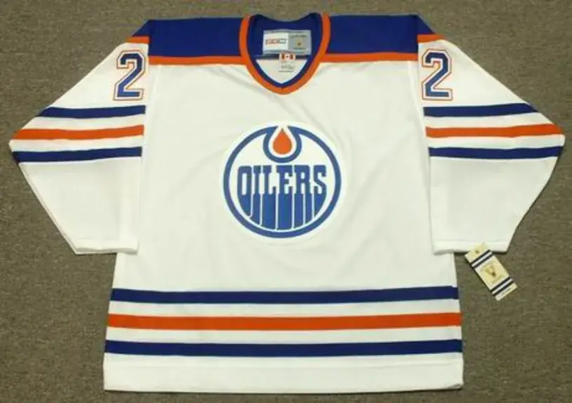 CHARLIE HUDDY Edmonton Oilers 1987 CCM Vintage Throwback Home NHL Jersey