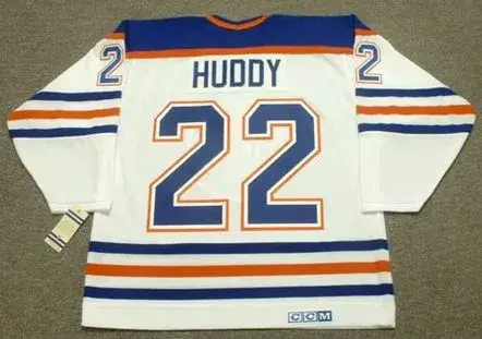 CHARLIE HUDDY Edmonton Oilers 1987 CCM Vintage Throwback Home NHL Jersey 