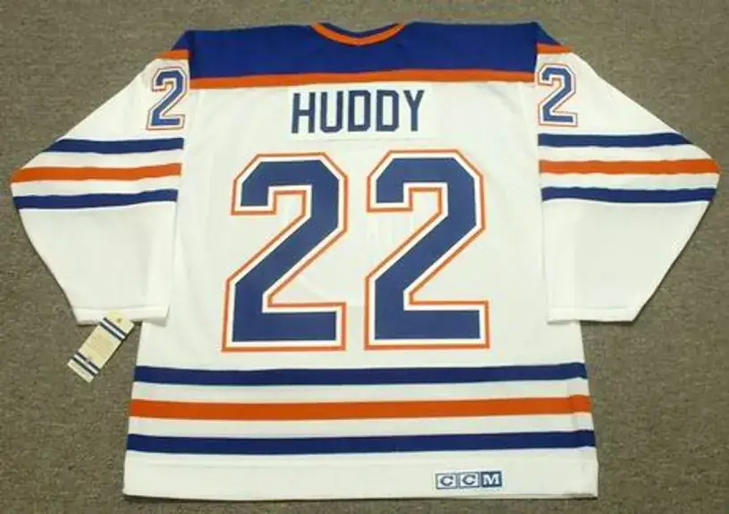 CHARLIE HUDDY Edmonton Oilers 1987 CCM Vintage Throwback Home NHL Jersey 