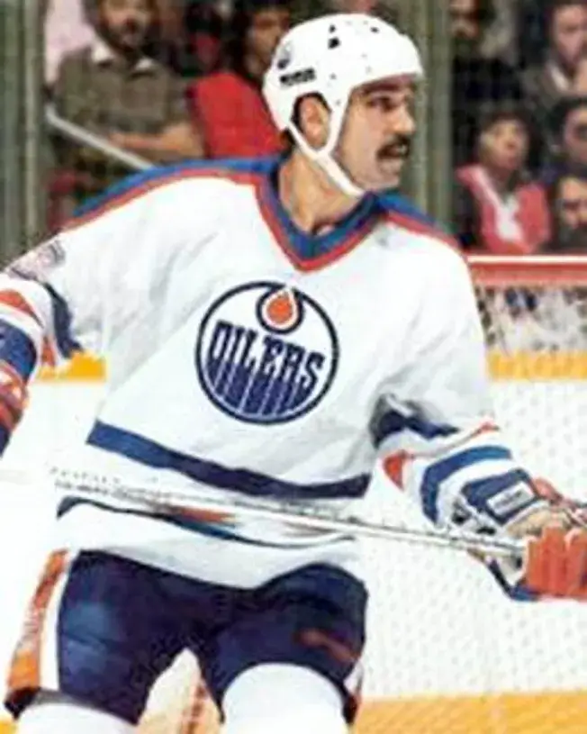 CHARLIE HUDDY Edmonton Oilers 1987 CCM Vintage Throwback Home NHL Jersey 