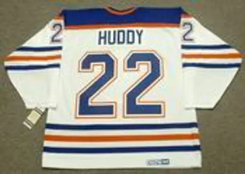 CHARLIE HUDDY Edmonton Oilers 1987 CCM Vintage Throwback Home NHL Jersey 