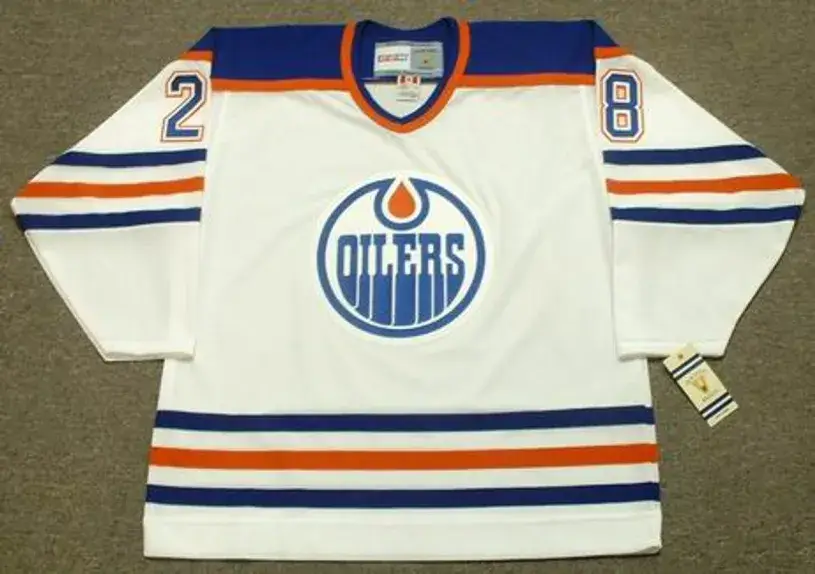 CRAIG MUNI Edmonton Oilers 1990 CCM Vintage Throwback Home NHL Jersey
