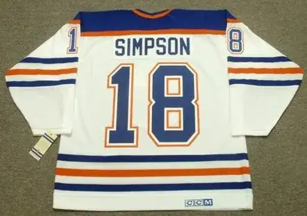 CRAIG SIMPSON Edmonton Oilers 1990 CCM Vintage Throwback Home NHL Jersey 
