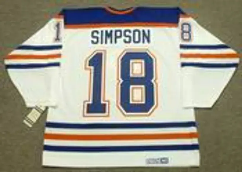 CRAIG SIMPSON Edmonton Oilers 1990 CCM Vintage Throwback Home NHL Jersey 