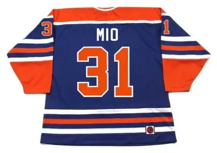 EDDIE MIO Edmonton Oilers 1978 WHA Throwback Hockey Jersey 