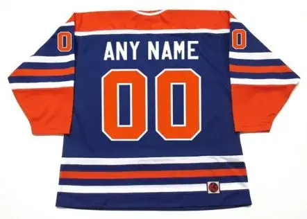 EDMONTON OILERS 1970’s WHA Throwback Hockey Jersey Customized “Any Name & Number(s)” 