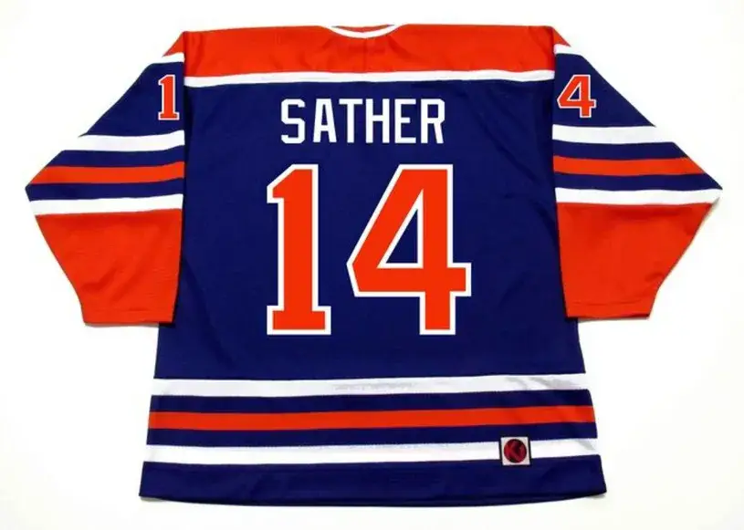 GLEN SATHER Edmonton Oilers 1976 WHA Throwback Hockey Jersey 