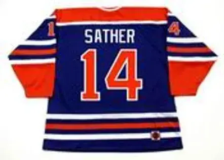 GLEN SATHER Edmonton Oilers 1976 WHA Throwback Hockey Jersey 