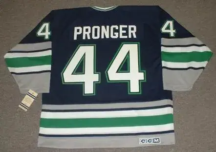 CHRIS PRONGER Hartford Whalers 1993 Away CCM Vintage Throwback NHL Jersey 