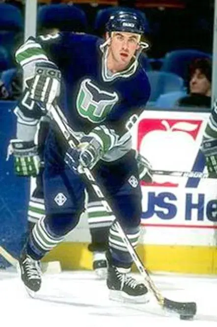 GEOFF SANDERSON Hartford Whalers 1993 Away CCM Vintage Throwback NHL Jersey 
