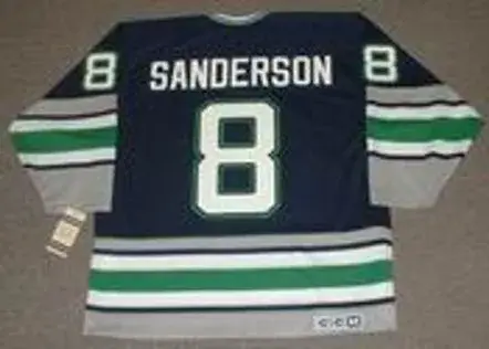 GEOFF SANDERSON Hartford Whalers 1993 Away CCM Vintage Throwback NHL Jersey 