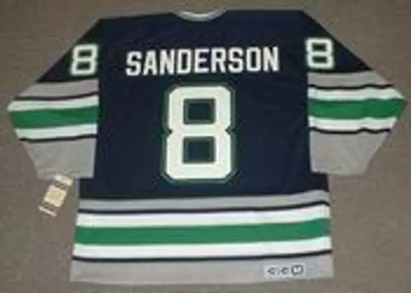 GEOFF SANDERSON Hartford Whalers 1993 Away CCM Vintage Throwback NHL Jersey 