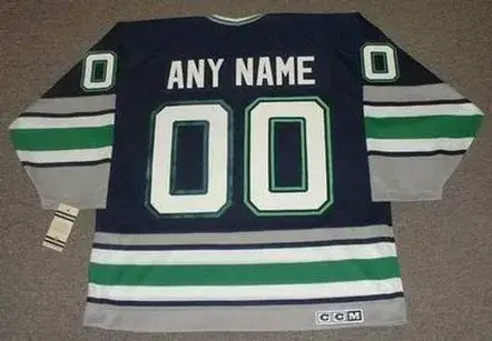 HARTFORD WHALERS 1990’s Away CCM Vintage Jersey Customized “Any Name & Number(s)” 