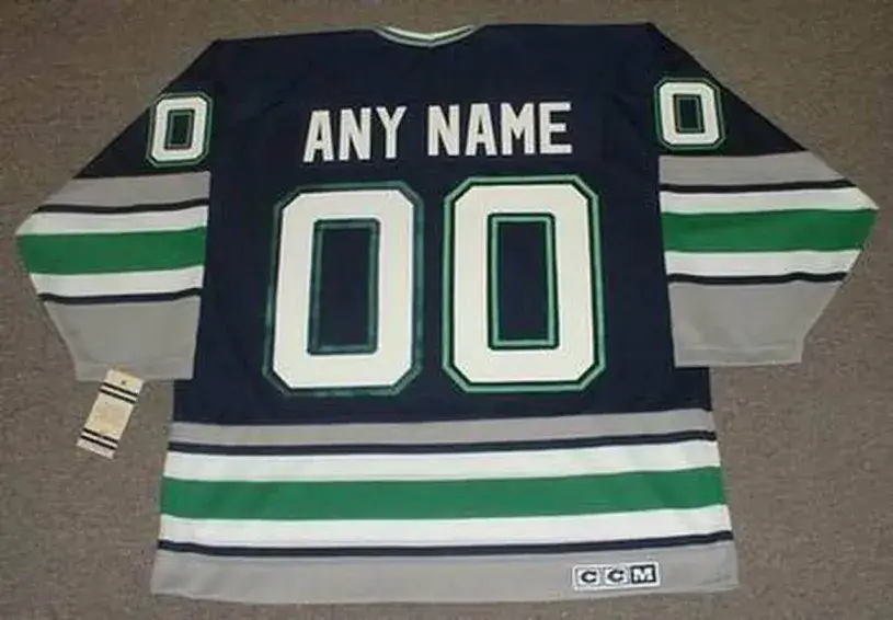HARTFORD WHALERS 1990’s Away CCM Vintage Jersey Customized “Any Name & Number(s)” 