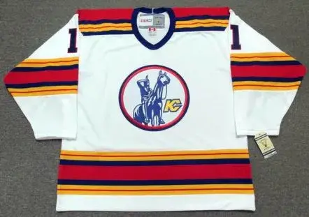 DENIS HERRON Kansas City Scouts 1975 CCM Vintage Throwback Home NHL Jersey