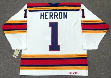 DENIS HERRON Kansas City Scouts 1975 CCM Vintage Throwback Home NHL Jersey 