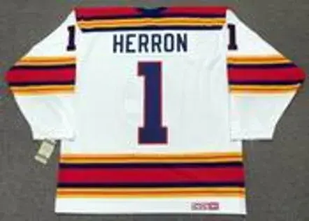 DENIS HERRON Kansas City Scouts 1975 CCM Vintage Throwback Home NHL Jersey 