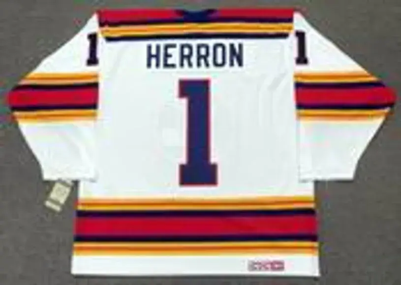 DENIS HERRON Kansas City Scouts 1975 CCM Vintage Throwback Home NHL Jersey 