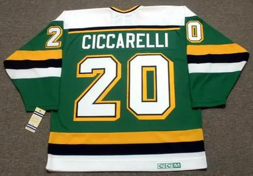 DINO CICCARELLI Minnesota North Stars 1988 Away CCM NHL Vintage Throwback Jersey 