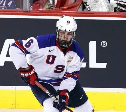 JACK HUGHES 2019 USA Nike Throwback Hockey Jersey 