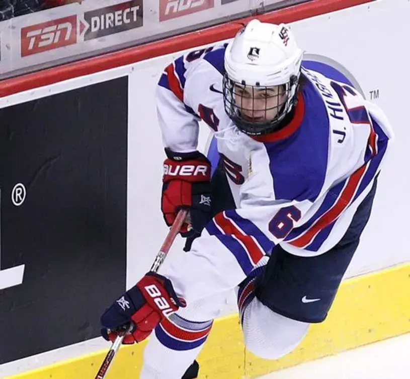 JACK HUGHES 2019 USA Nike Throwback Hockey Jersey 