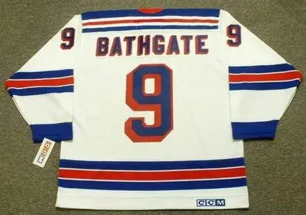 ANDY BATHGATE New York Rangers 1960’s Away CCM Throwback NHL Hockey Jersey 