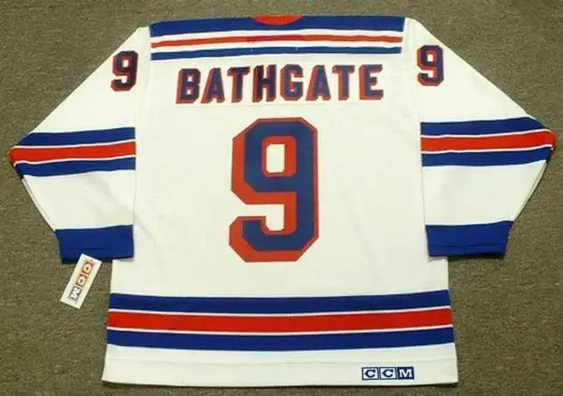 ANDY BATHGATE New York Rangers 1960’s Away CCM Throwback NHL Hockey Jersey 