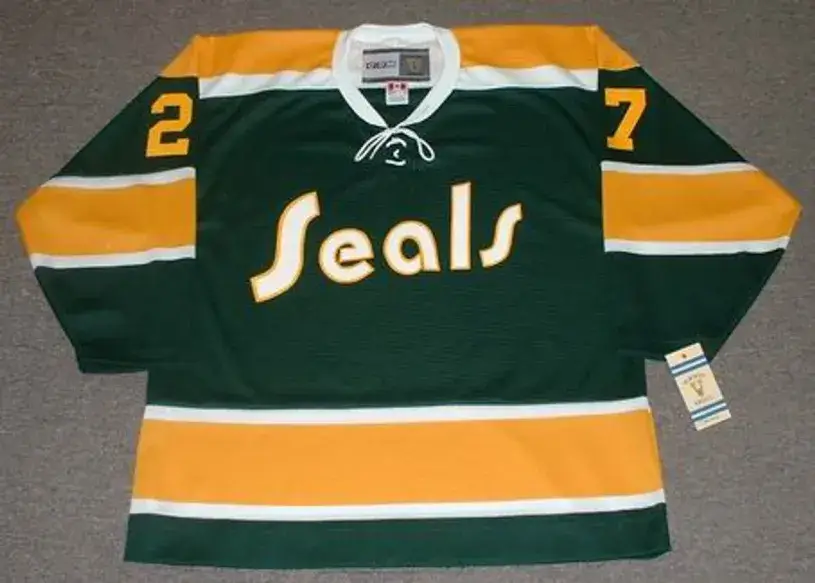 GILLES MELOCHE California Golden Seals 1972 CCM NHL Vintage Throwback Jersey