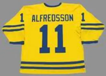 DANIEL ALFREDSSON 2002 Team Sweden Nike Olympic Throwback Hockey Jersey 