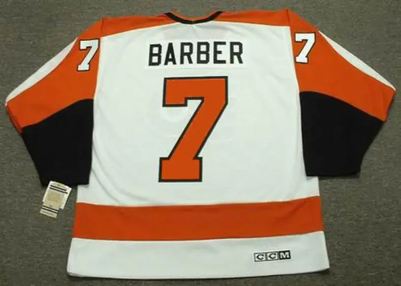 BILL BARBER Philadelphia Flyers 1974 CCM Vintage Throwback Home NHL Jersey 