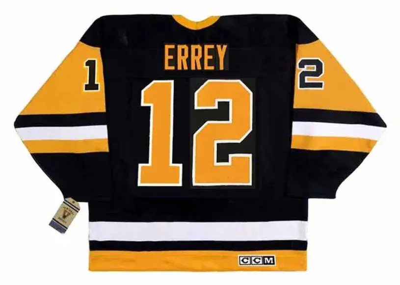 BOB ERREY Pittsburgh Penguins 1992 Away CCM Throwback NHL Hockey Jersey 