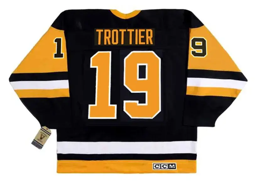 BRYAN TROTTIER Pittsburgh Penguins 1992 Away CCM Throwback NHL Hockey Jersey 