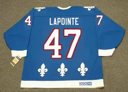 CLAUDE LAPOINTE Quebec Nordiques 1993 Away CCM Throwback NHL Hockey Jersey 
