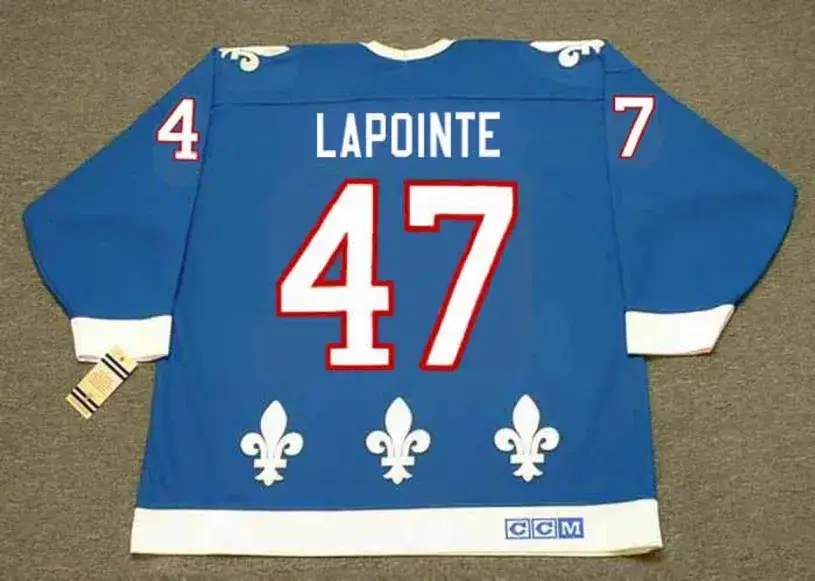 CLAUDE LAPOINTE Quebec Nordiques 1993 Away CCM Throwback NHL Hockey Jersey 