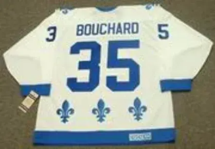 DAN BOUCHARD Quebec Nordiques 1984 CCM Vintage Throwback Home Hockey Jersey 