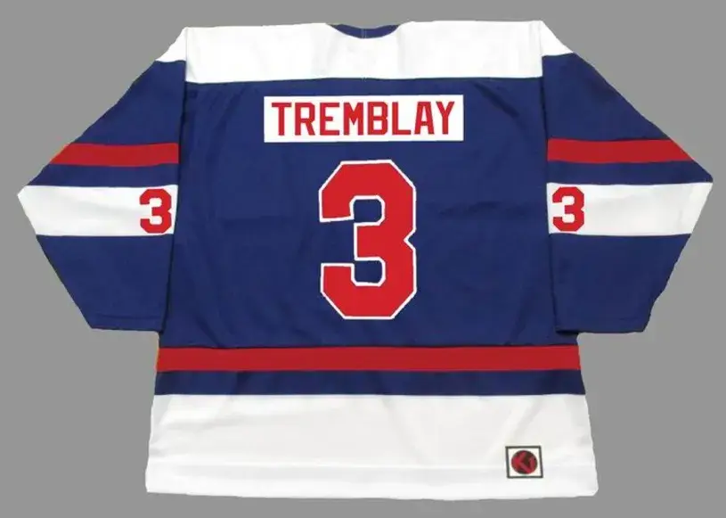 J.C. TREMBLAY Quebec Nordiques 1973 WHA Throwback Hockey Jersey 