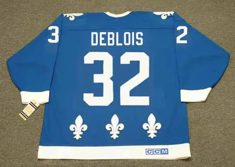 LUCIEN DEBLOIS Quebec Nordiques 1989 Away CCM Throwback NHL Hockey Jersey 