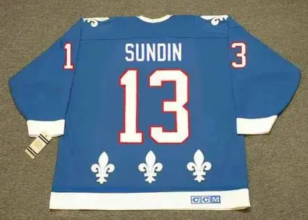 MATS SUNDIN Quebec Nordiques 1991 Away CCM Throwback NHL Hockey Jersey 
