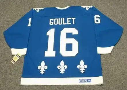 MICHEL GOULET Quebec Nordiques 1988 Away CCM Vintage Throwback Hockey Jersey 