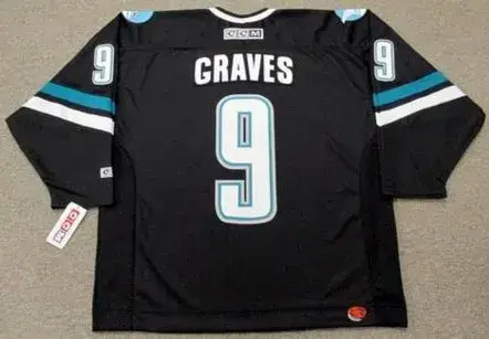 ADAM GRAVES San Jose Sharks 2002 Alternate CCM Throwback NHL Jersey 