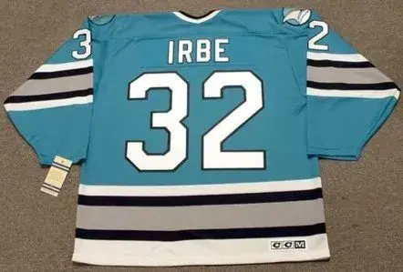 ARTURS IRBE San Jose Sharks 1993 CCM Vintage Throwback NHL Hockey Jersey 